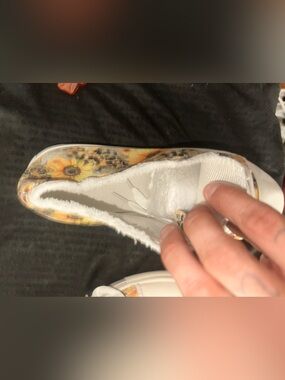 White Canvas Sneakers with Sunflower Print
